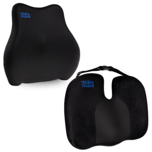 The Night Guard zitkussen en lendensteun set – ergonomische kussenset voor bureaustoel en auto