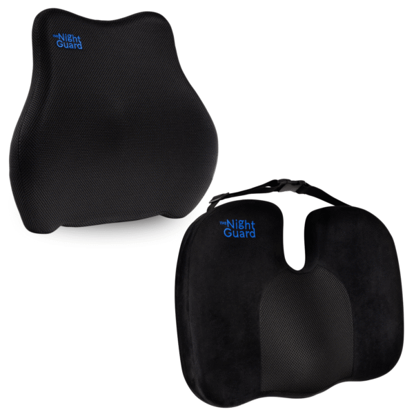 The Night Guard zitkussen en lendensteun set – ergonomische kussenset voor bureaustoel en auto